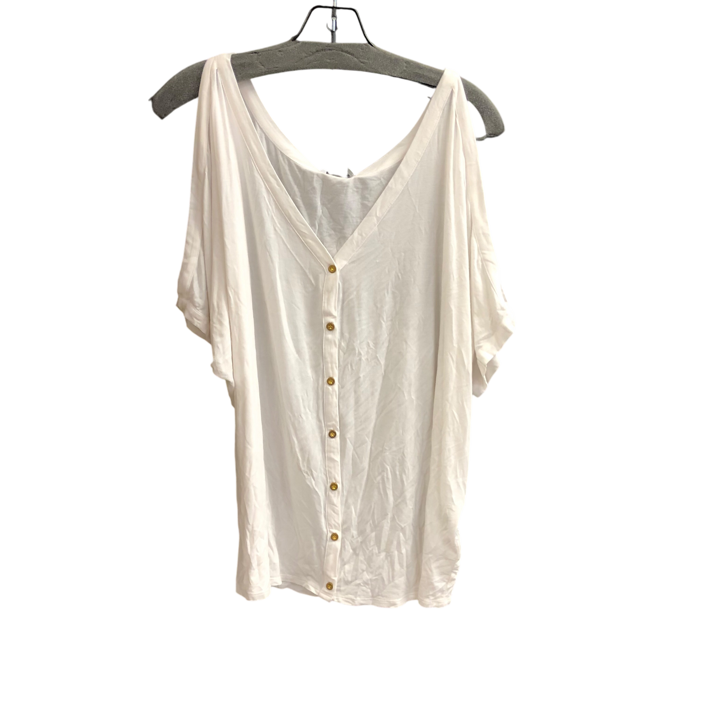 Top Short Sleeve By Bebe In White, Size: L