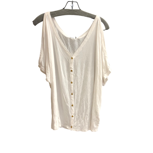 Top Short Sleeve By Bebe In White, Size: L