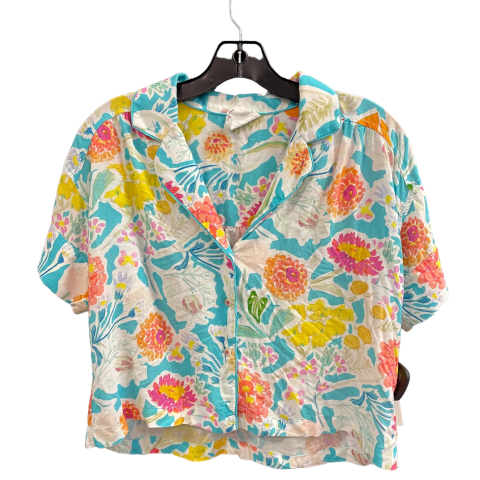 Floral Top Short Sleeve Designer Anthropologie, Size S