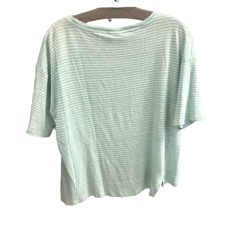 Green & White Top Short Sleeve Nicole Miller, Size M