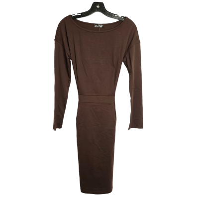 Brown Dress Casual Midi Pretty Garden, Size M