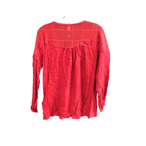 Red Top Long Sleeve Clothes Mentor, Size M