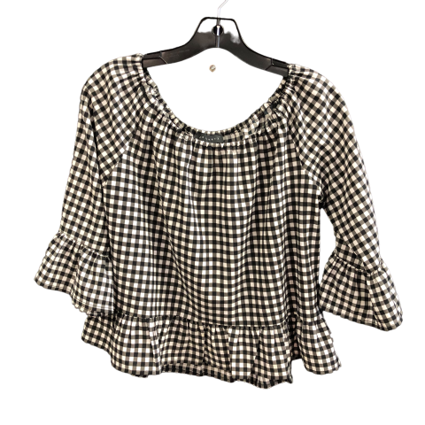 Checkered Pattern Top 3/4 Sleeve Sanctuary, Size Xs