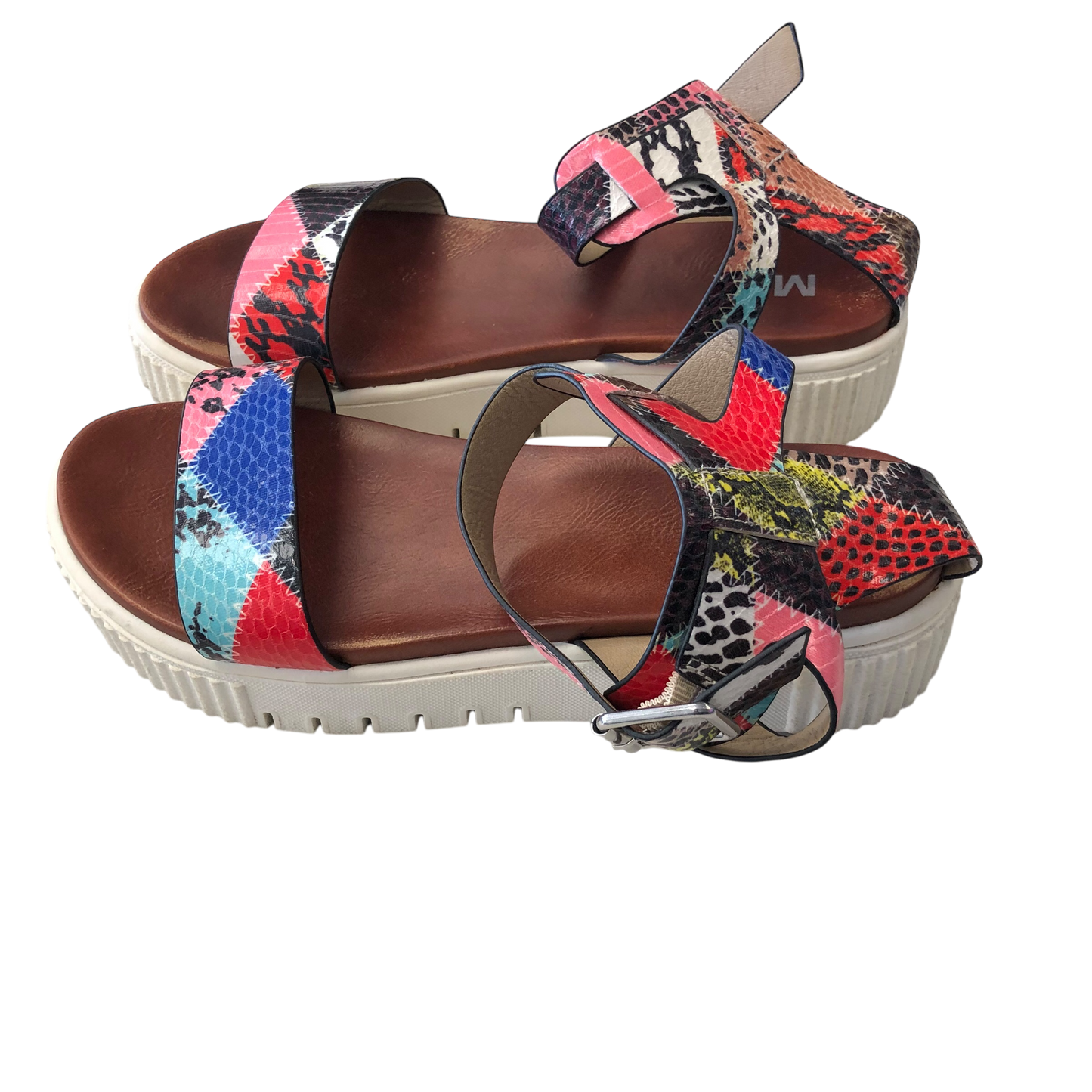 Sandals Heels Platform By Mia In Multi-colored, Size: 8