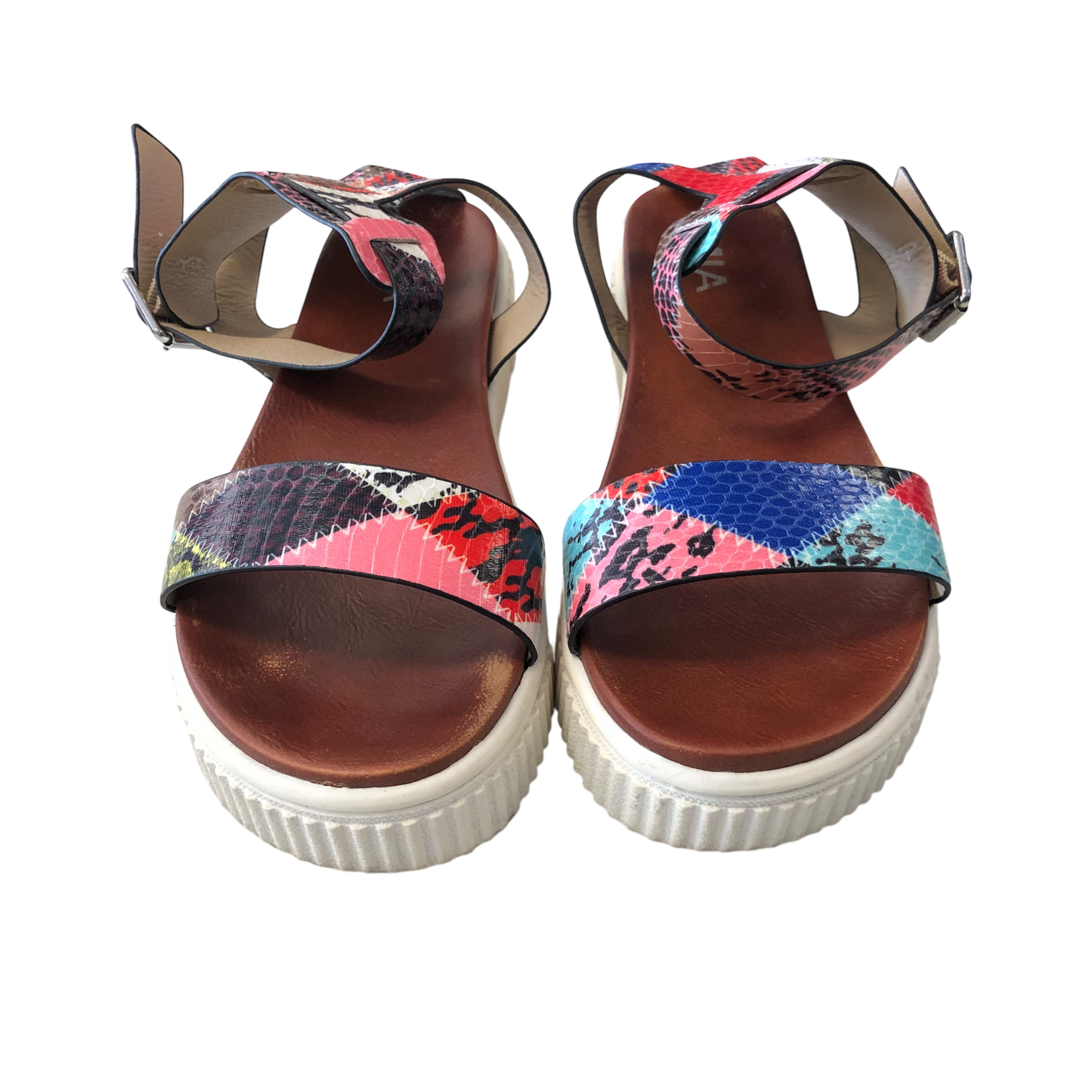 Sandals Heels Platform By Mia In Multi-colored, Size: 8