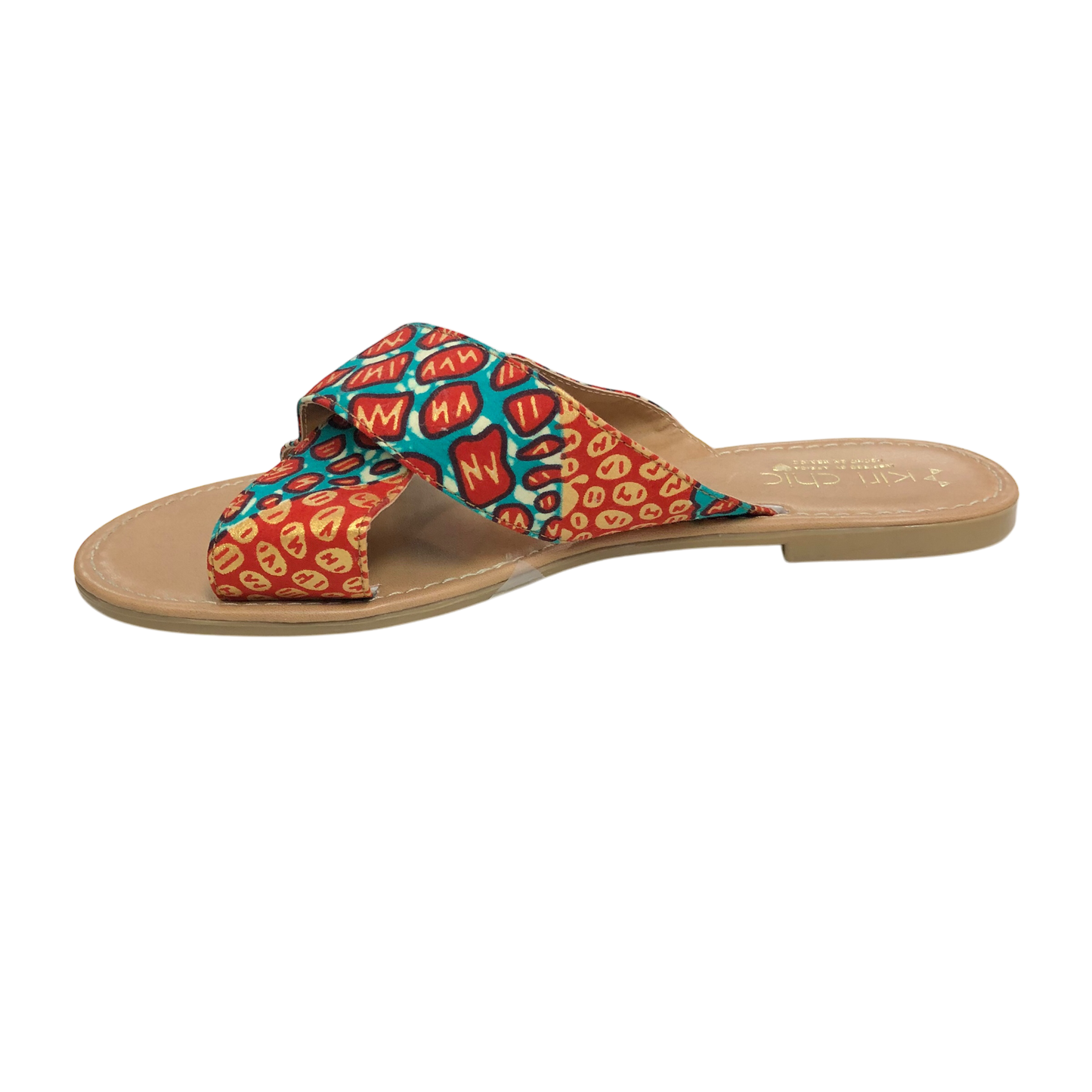 Sandals Flats By Clothes Mentor In Multi-colored, Size: 8