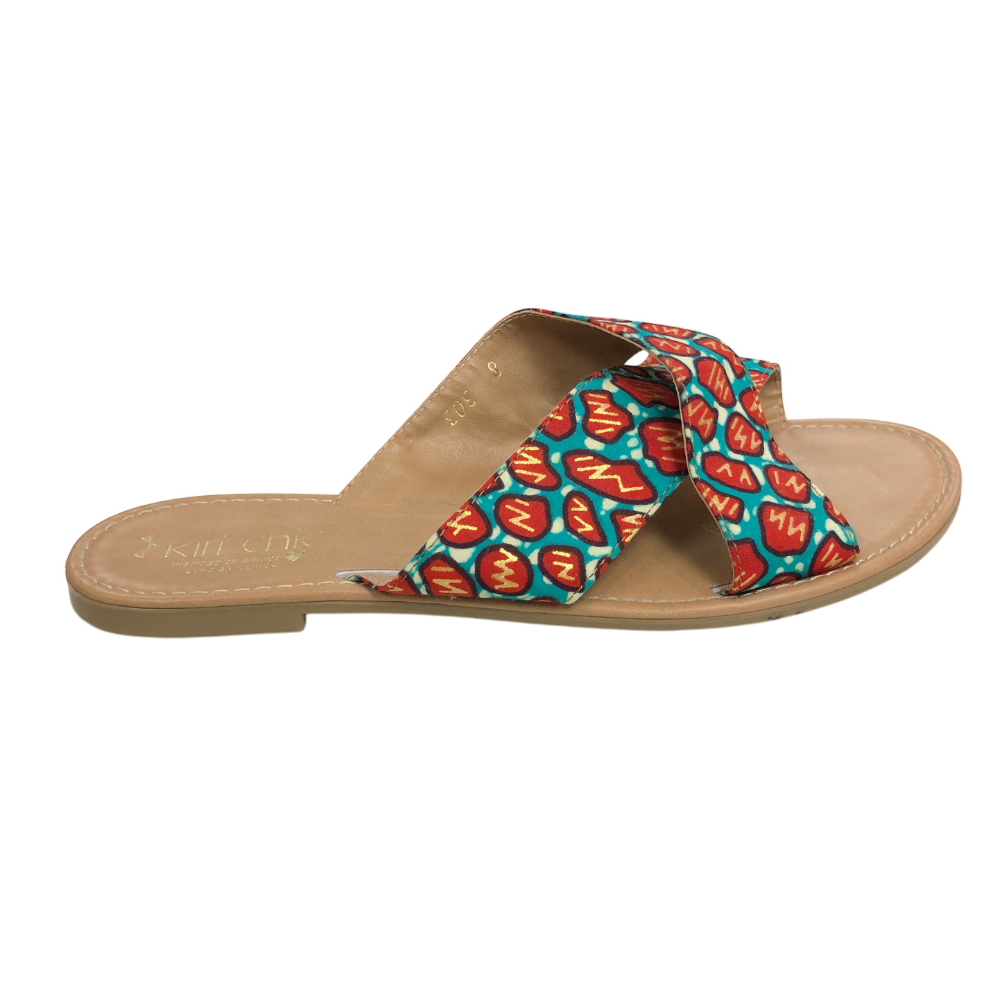 Sandals Flats By Clothes Mentor In Multi-colored, Size: 8