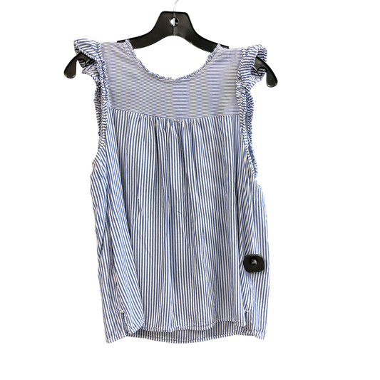 Top Sleeveless By Loft In Blue & White, Size: M