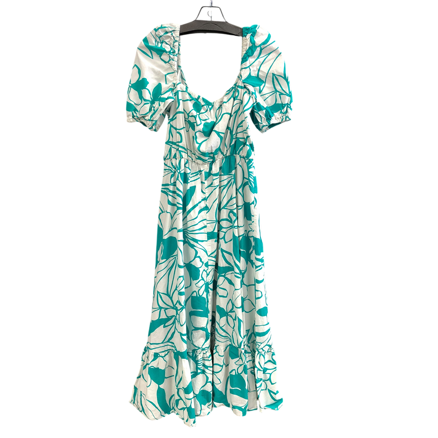 Dress Casual Maxi By Zara In Green & White, Size: S