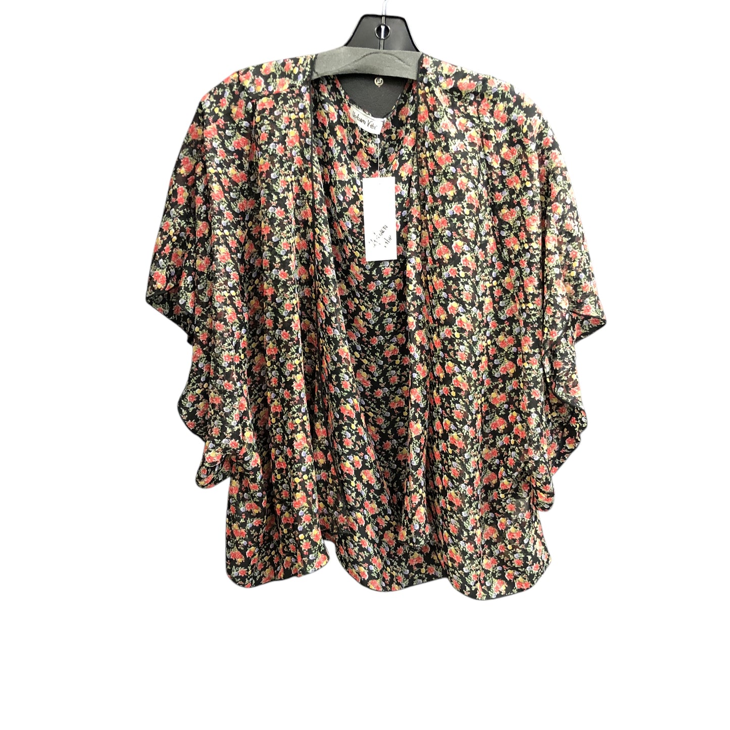 Kimono By Clothes Mentor In Floral Print, Size: Xl