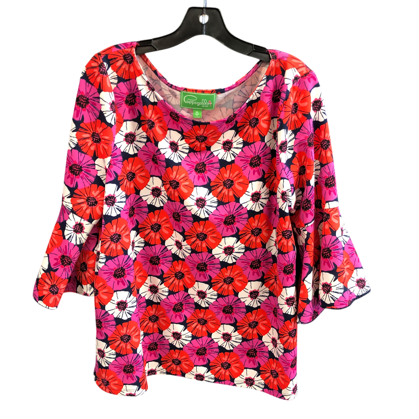 Top 3/4 Sleeve By Pappagallo In Floral Print, Size: Xl