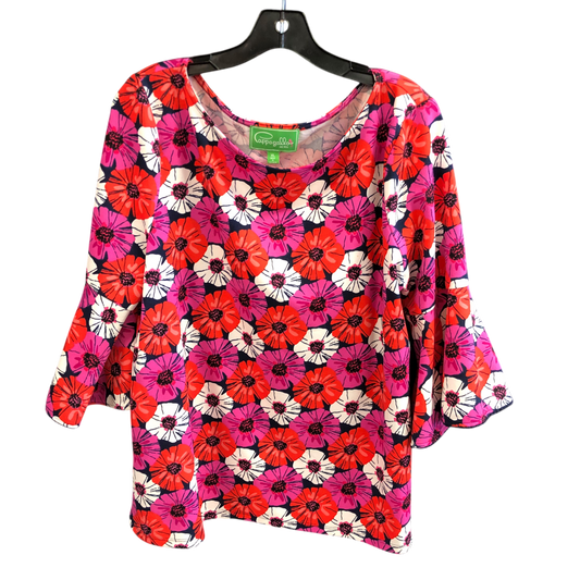 Top 3/4 Sleeve By Pappagallo In Floral Print, Size: Xl