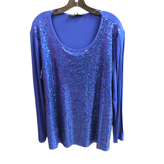 Top Long Sleeve By Joan Boyce In Blue, Size: Xl