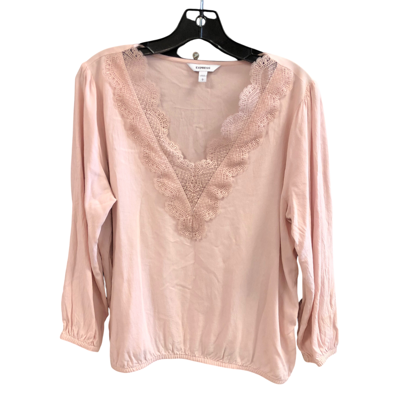 Top Long Sleeve By Express In Pink, Size: L