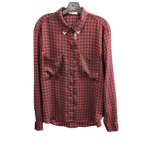 Top Long Sleeve By Garage In Plaid, Size: L