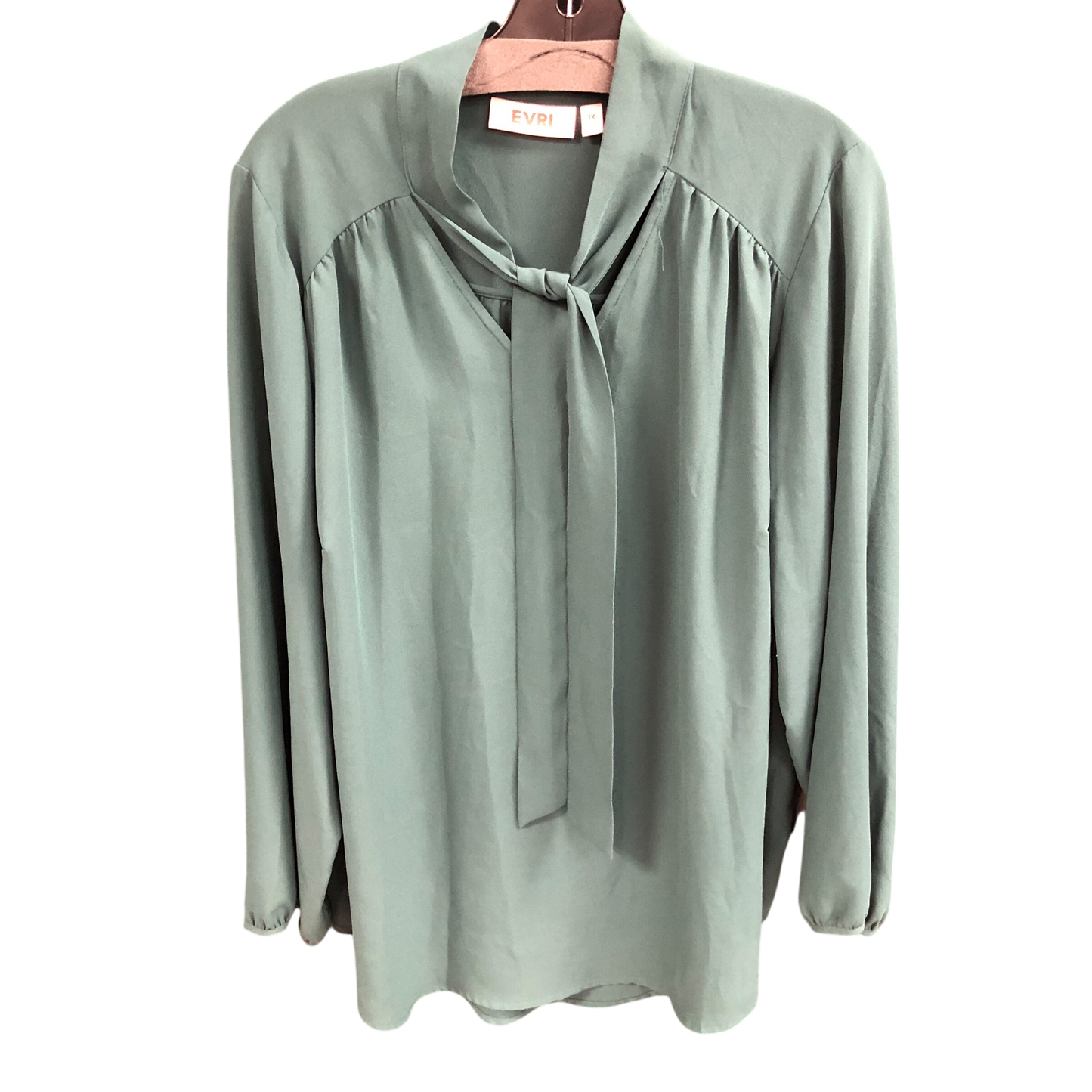 Top Long Sleeve By Evri In Green, Size: 1x