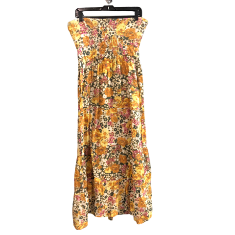 Dress Casual Maxi By Cmc In Green & Yellow, Size: L