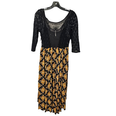 Dress Casual Maxi By Free People In Black & Yellow, Size: 6