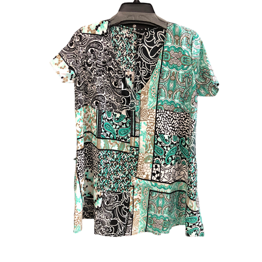 Tunic Short Sleeve By reclaimed vintage In Black & Green, Size: M