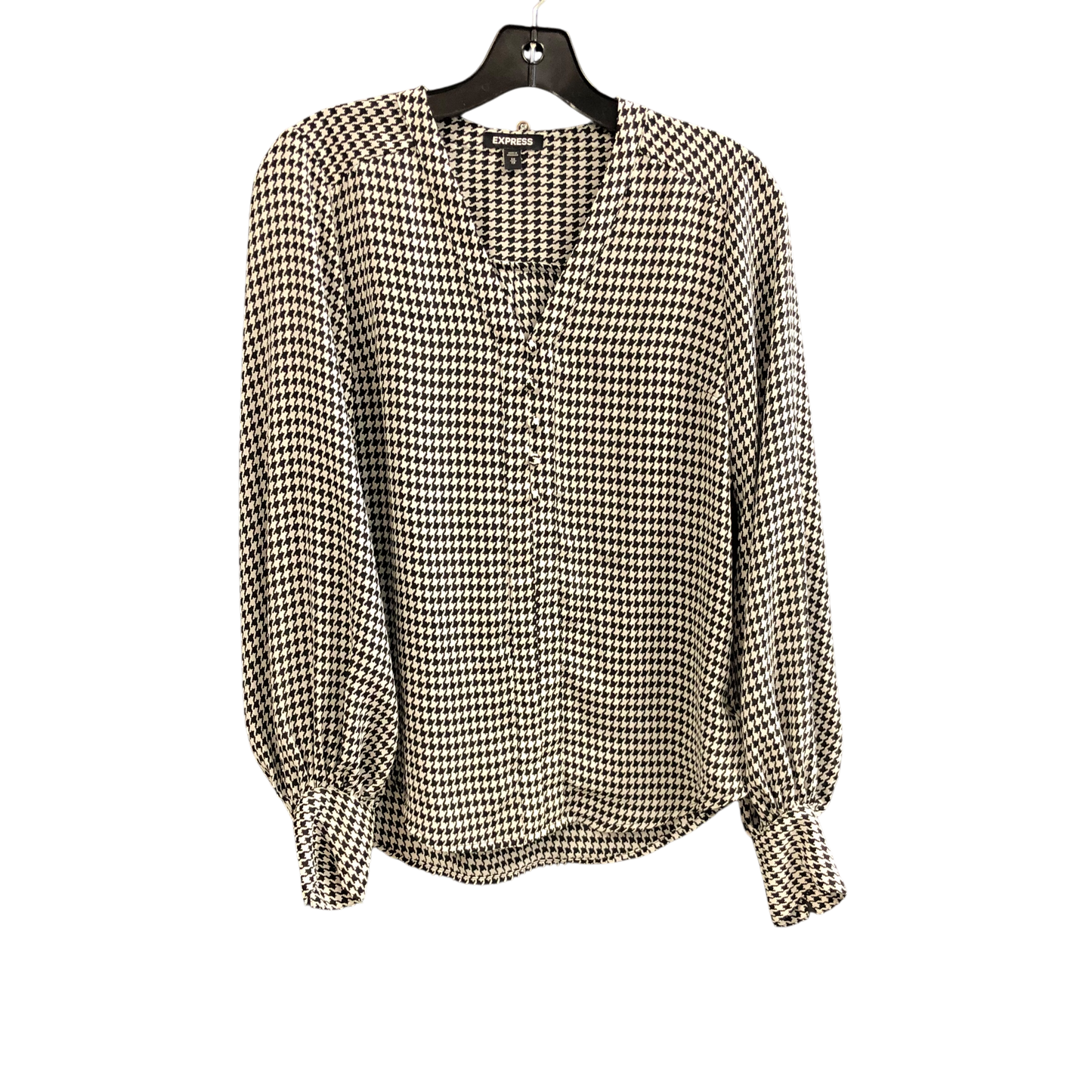 Top Long Sleeve By Express In Plaid Pattern, Size: Xs