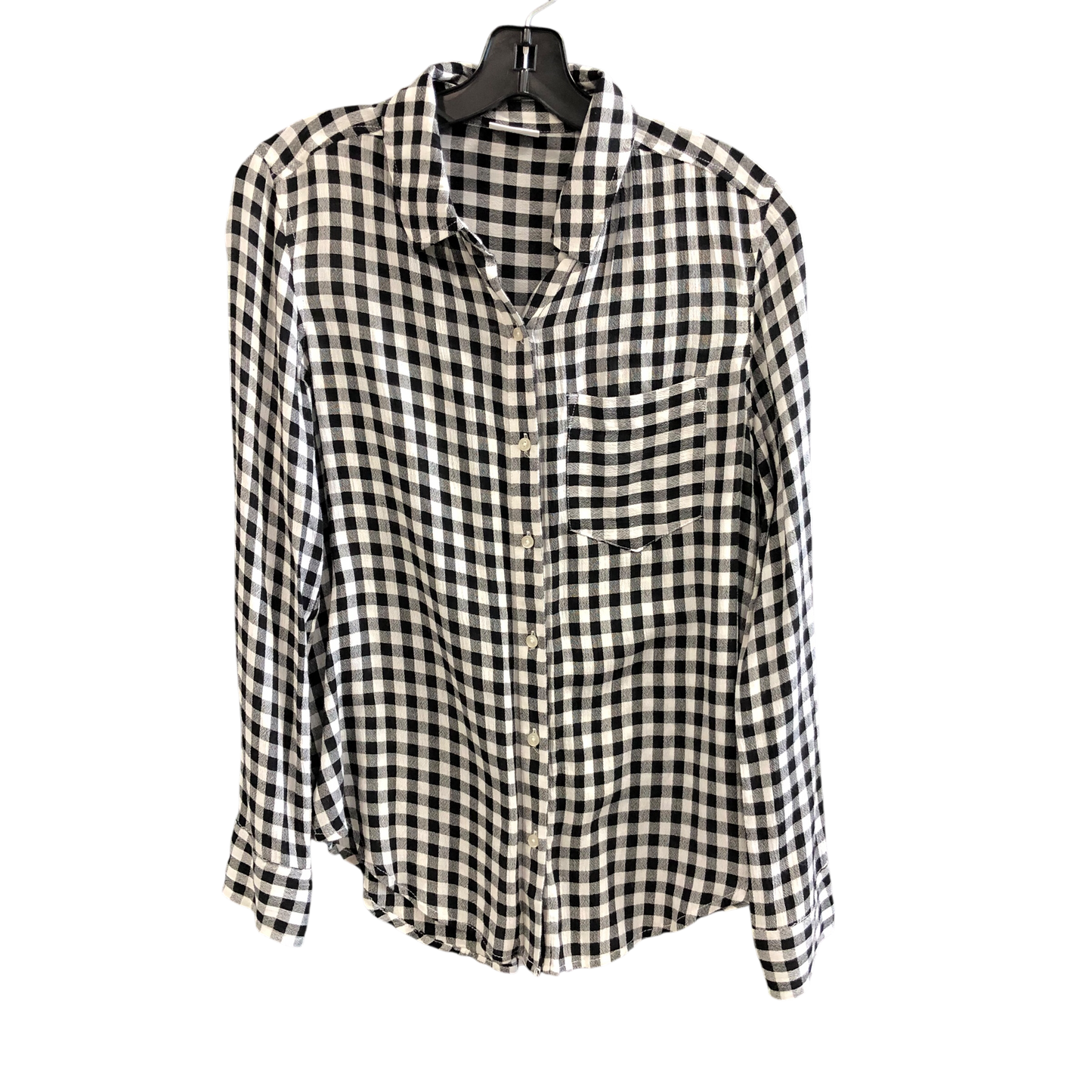 Top Long Sleeve By Abound In Checker Pattern, Size: Xs