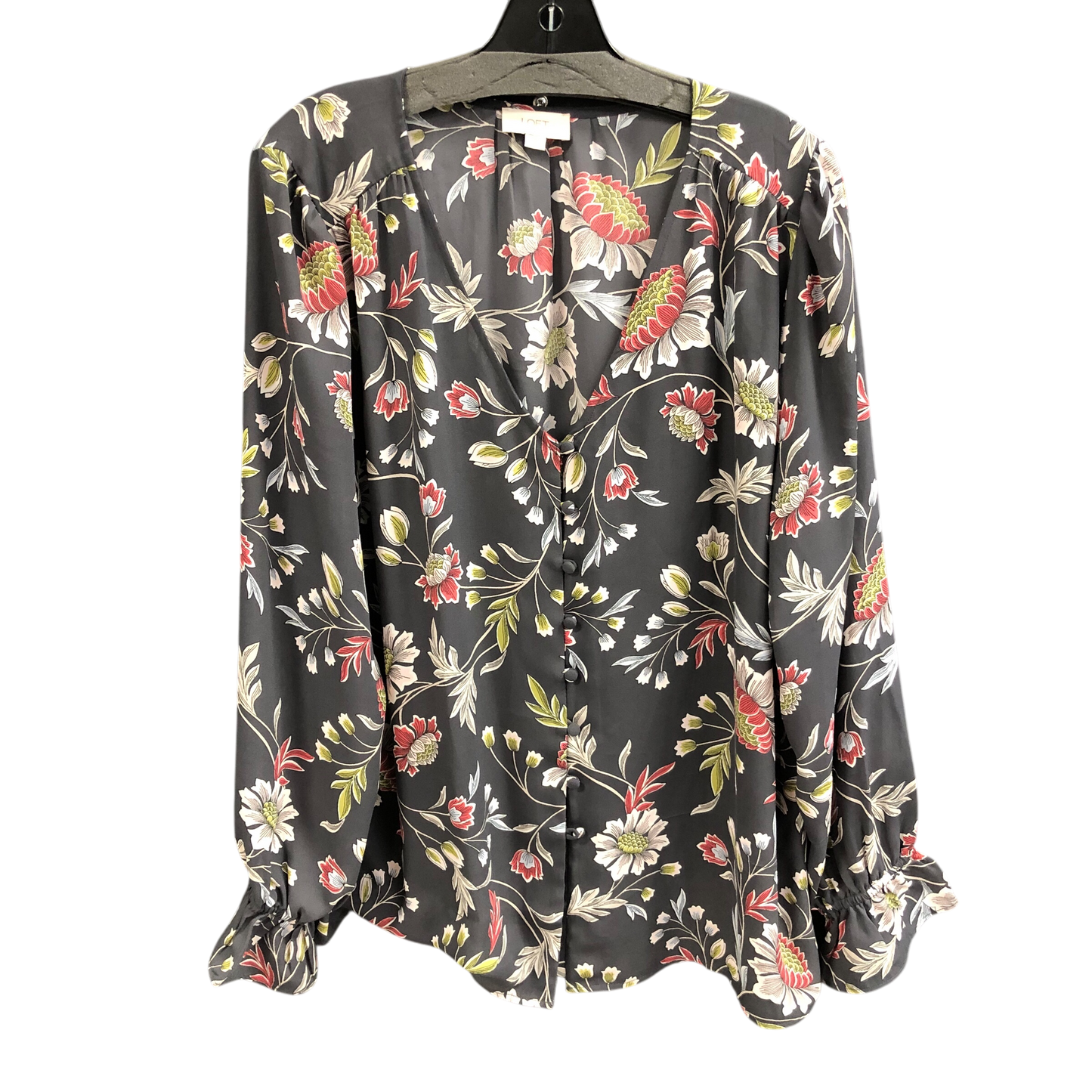 Top Long Sleeve By Loft In Floral Print, Size: Xxl