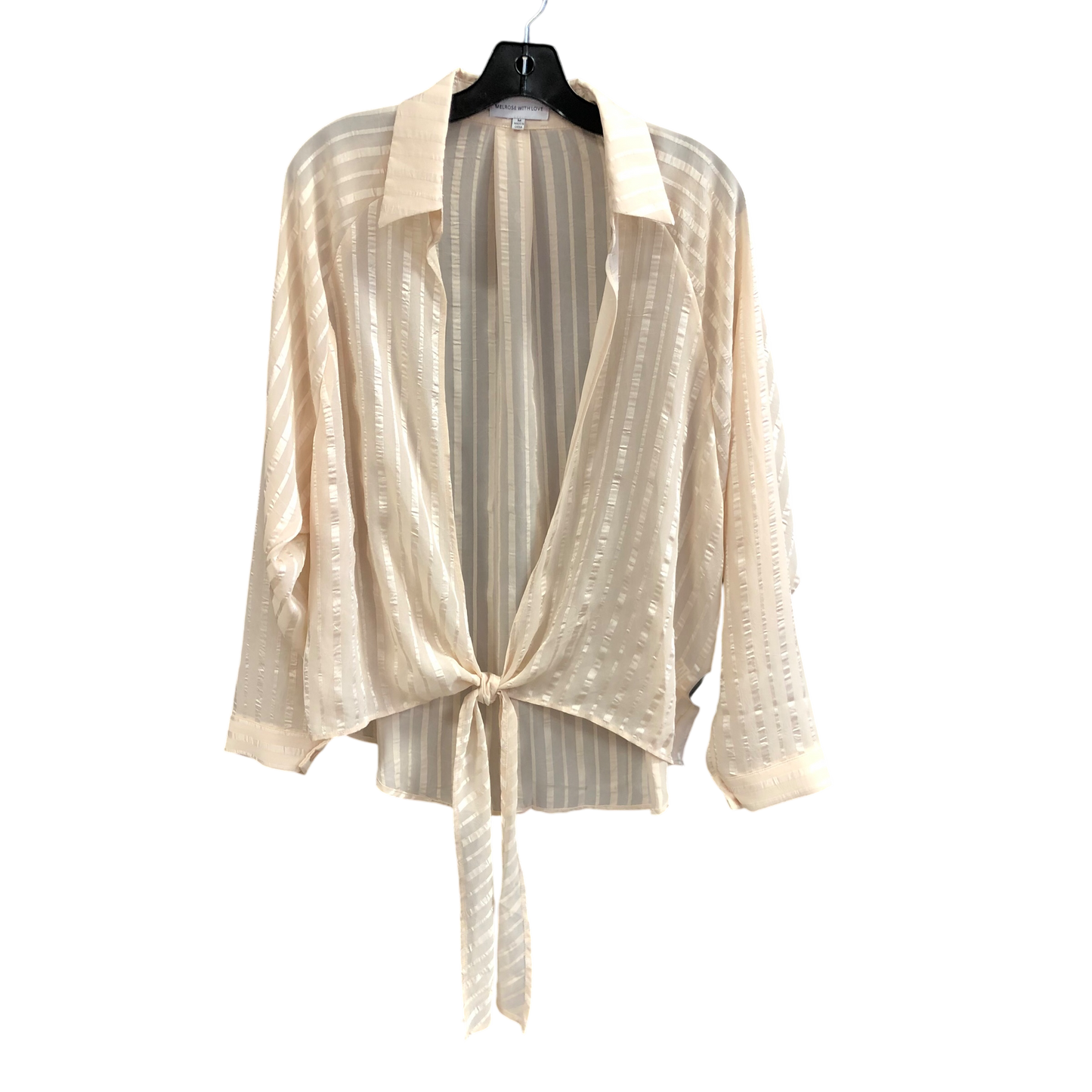 Top Long Sleeve By Cmc In Peach, Size: M