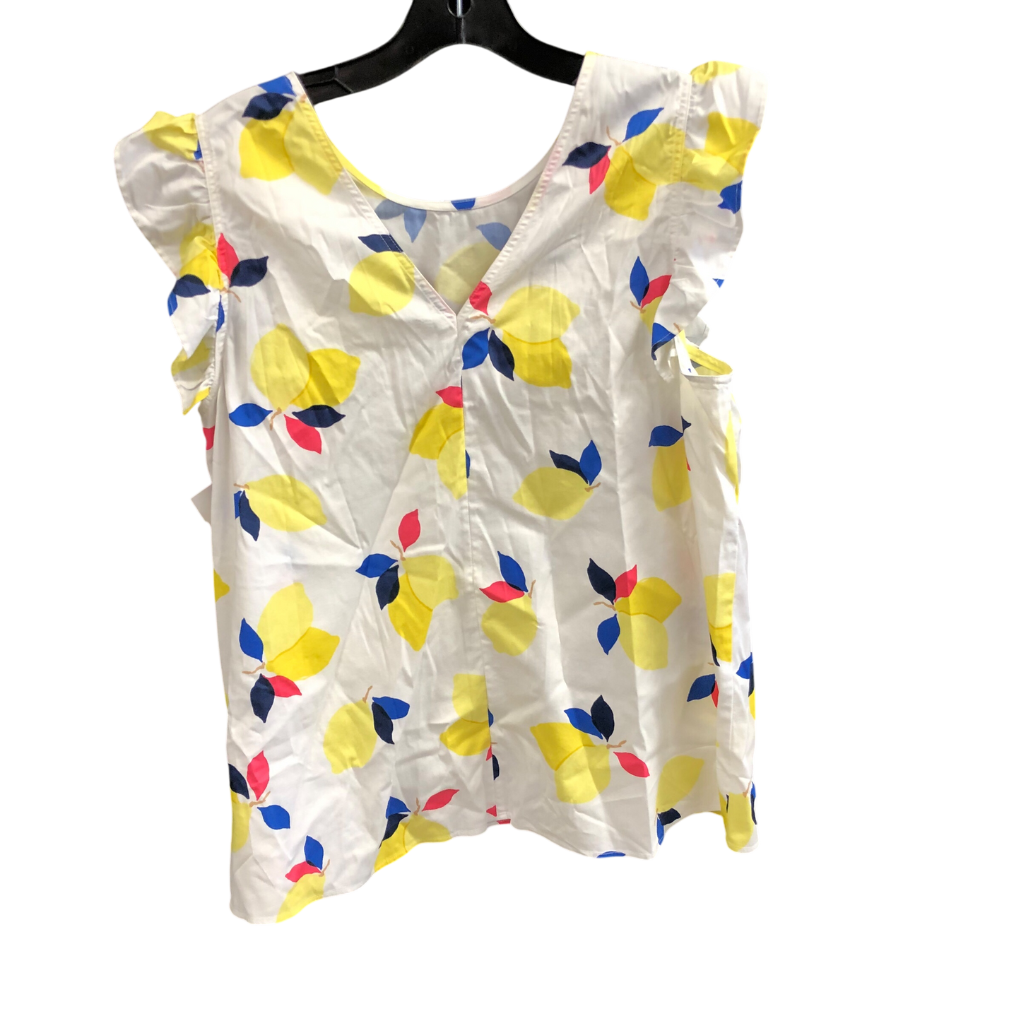 TOP SLEEVELESS YELLOW AND WHITE DESIGNER BY KATE SPADE SIZE:M