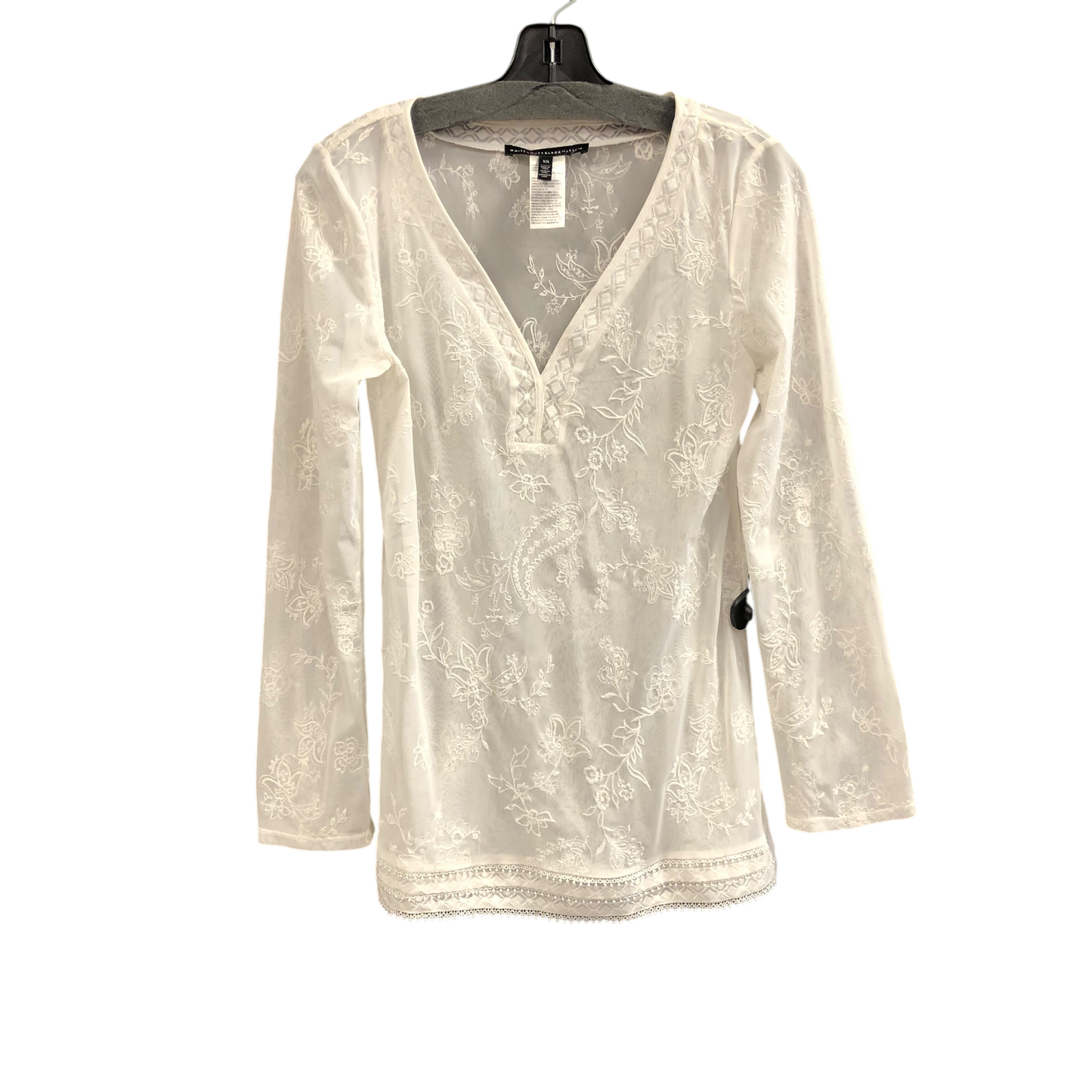 Top Long Sleeve By White House Black Market In White, Size: Xs