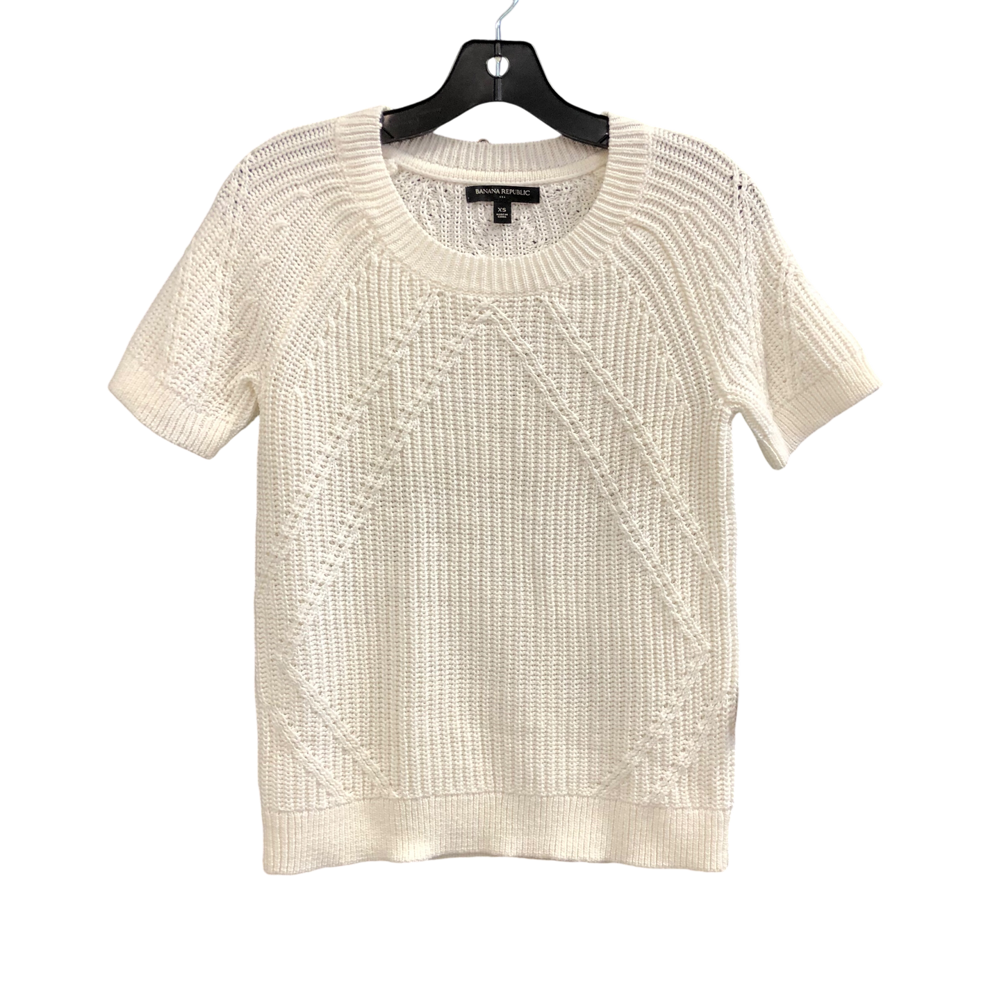 Sweater Short Sleeve By Banana Republic In White, Size: Xs