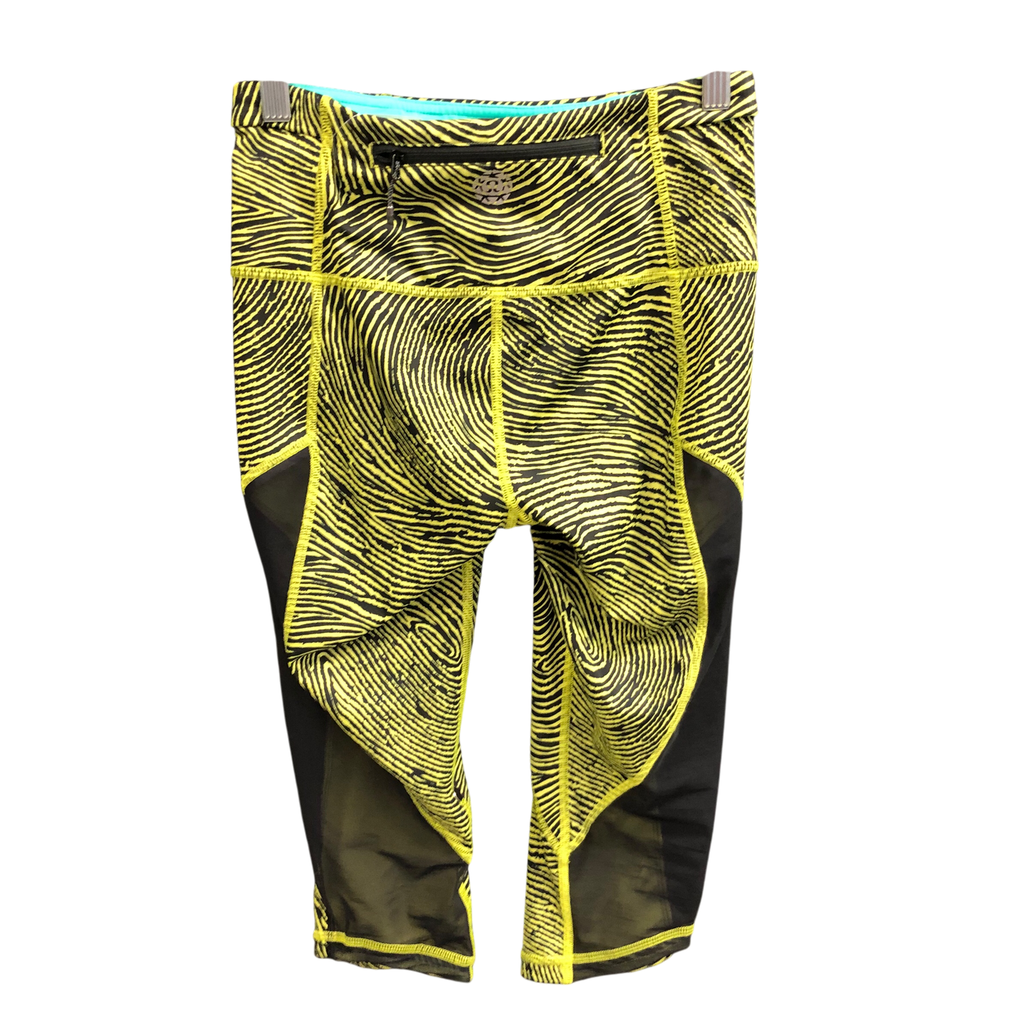 Athletic Capris By Lululemon In Black & Yellow, Size: 4