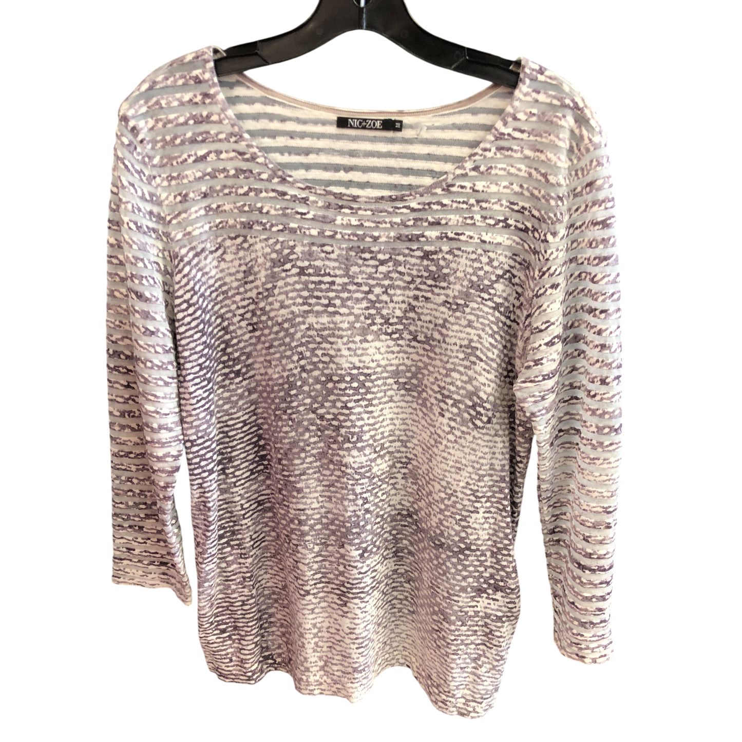 Top Long Sleeve By Nic + Zoe In Grey, Size: M