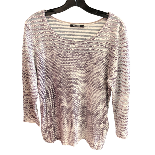 Top Long Sleeve By Nic + Zoe In Grey, Size: M