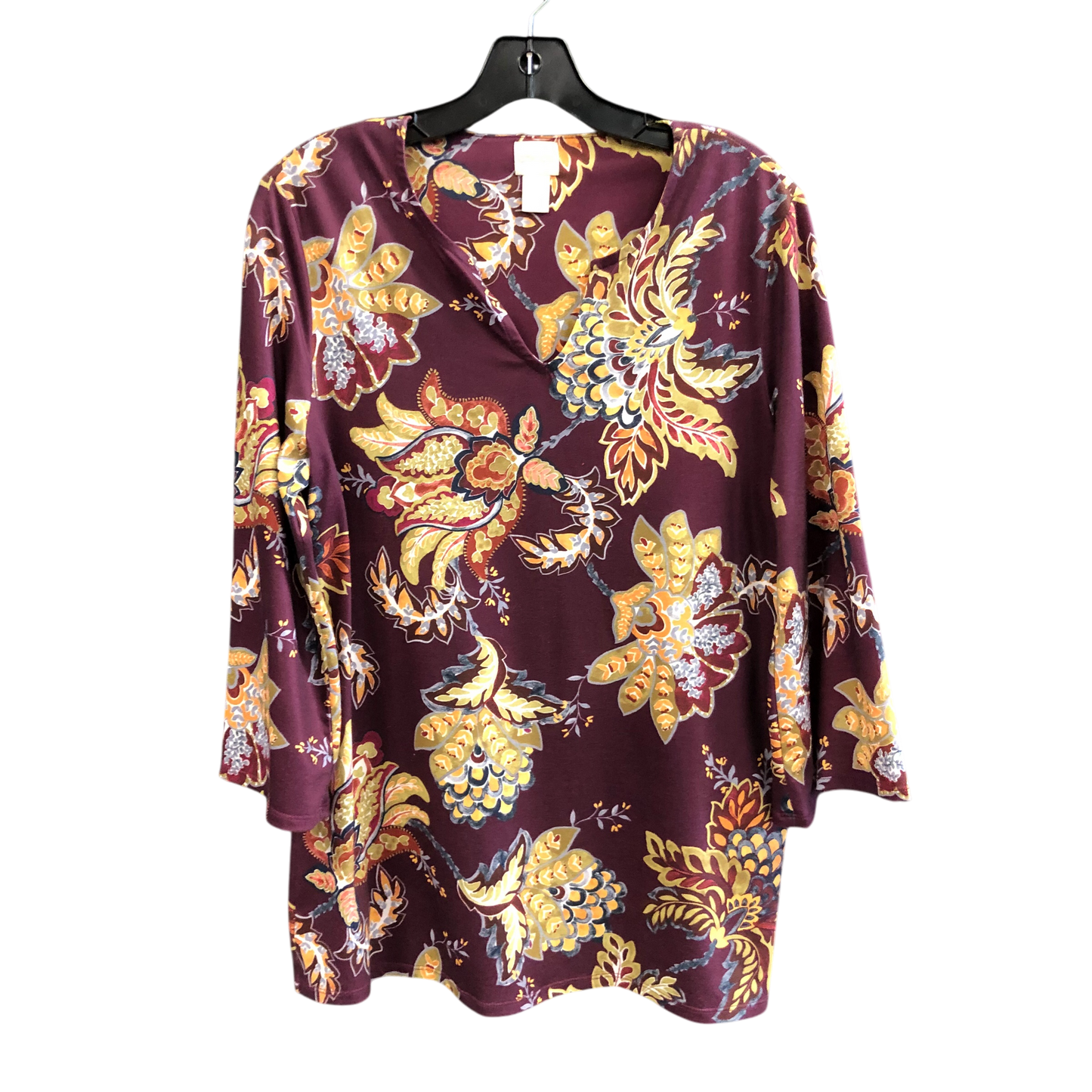 Top 3/4 Sleeve By Chicos In Purple, Size: M