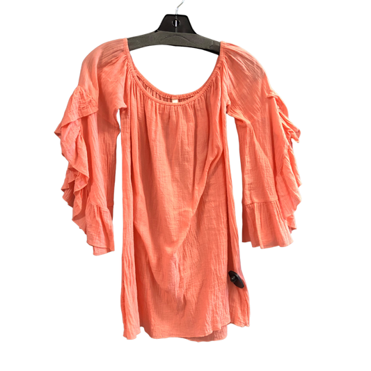 Top 3/4 Sleeve By Elan In Coral, Size: S