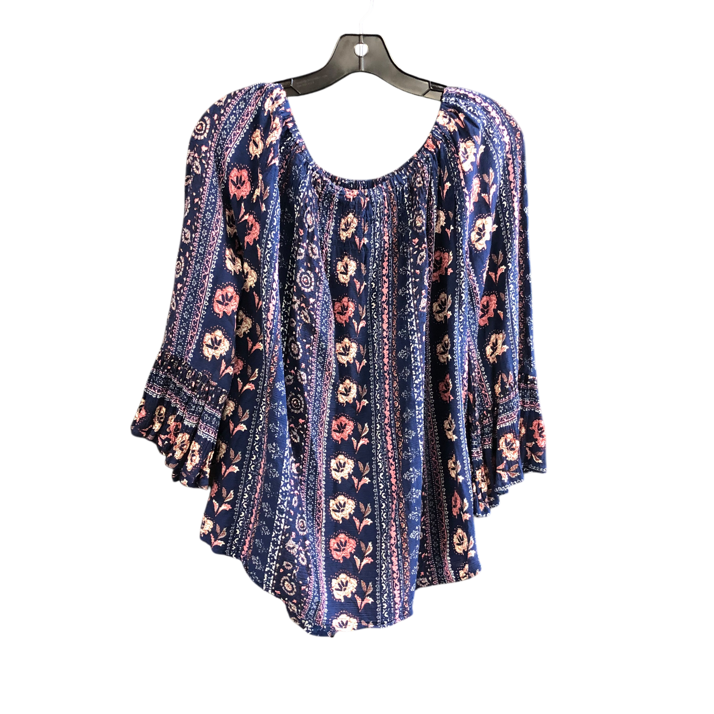 Top 3/4 Sleeve By Altard State In Blue & Pink, Size: S