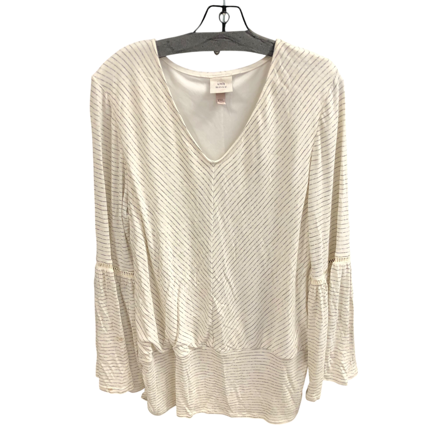 Top Long Sleeve By Knox Rose In White, Size: 2x