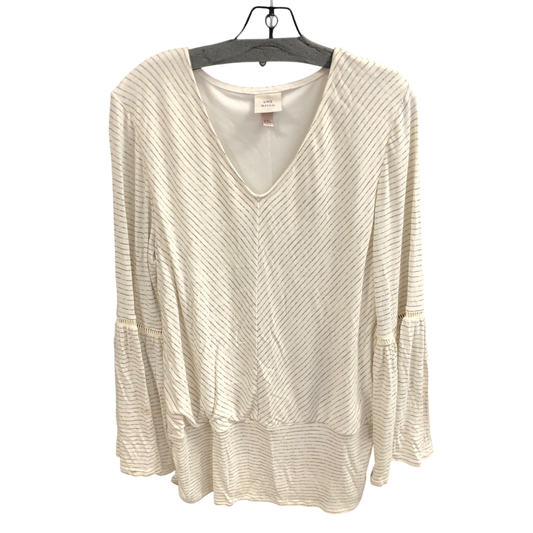 Top Long Sleeve By Knox Rose In White, Size: 2x