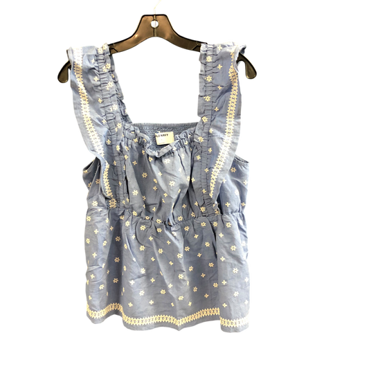 Top Sleeveless By Old Navy In Blue & White, Size: M