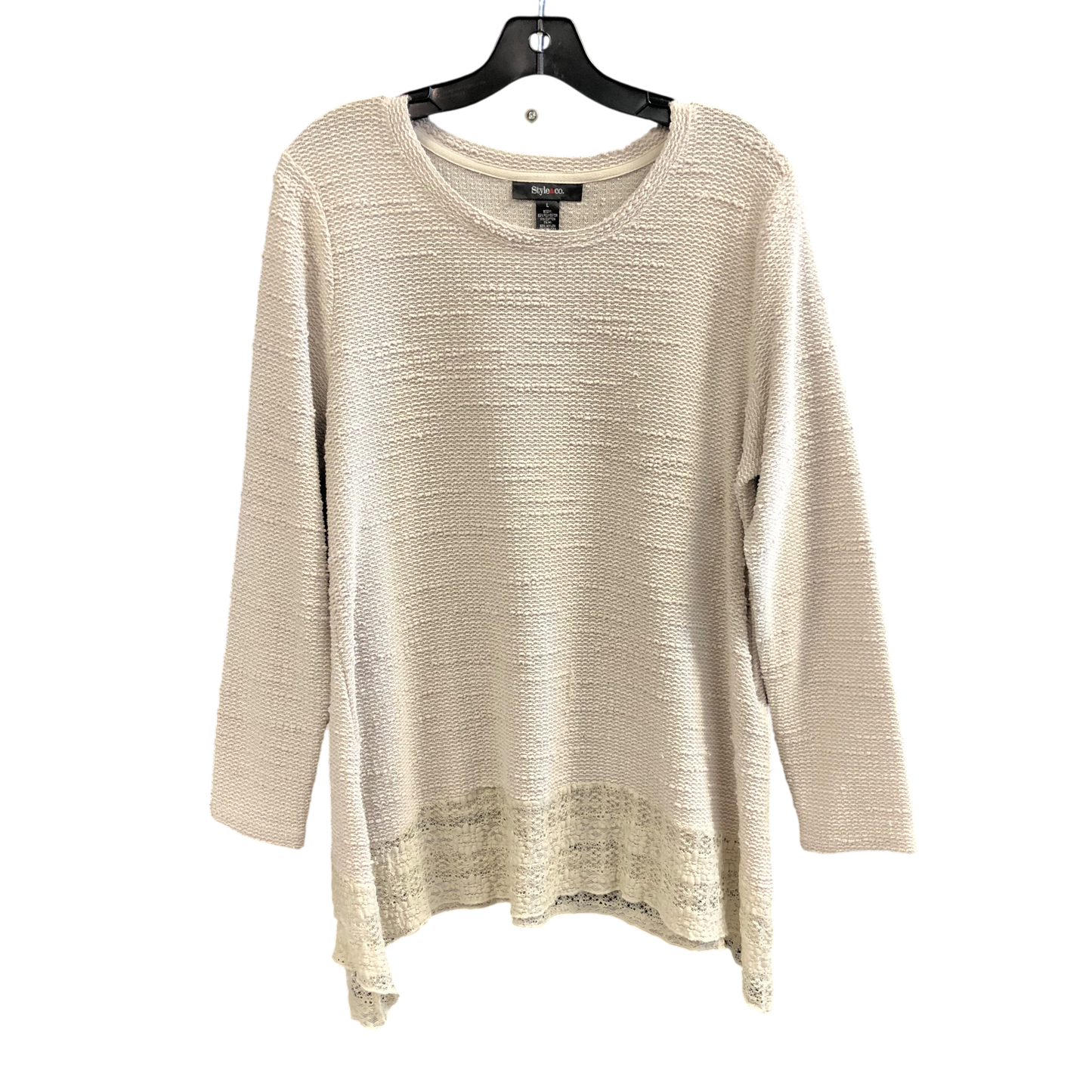 Sweater By Style And Company In Beige, Size: L