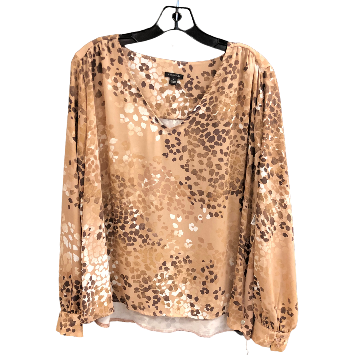 Beige Top Long Sleeve Ann Taylor, Size L