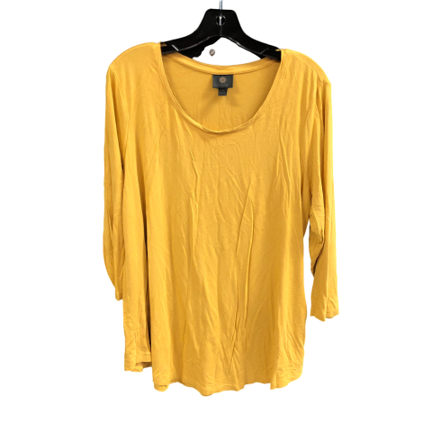 Top 3/4 Sleeve By Jm Collections In Yellow, Size: 1x