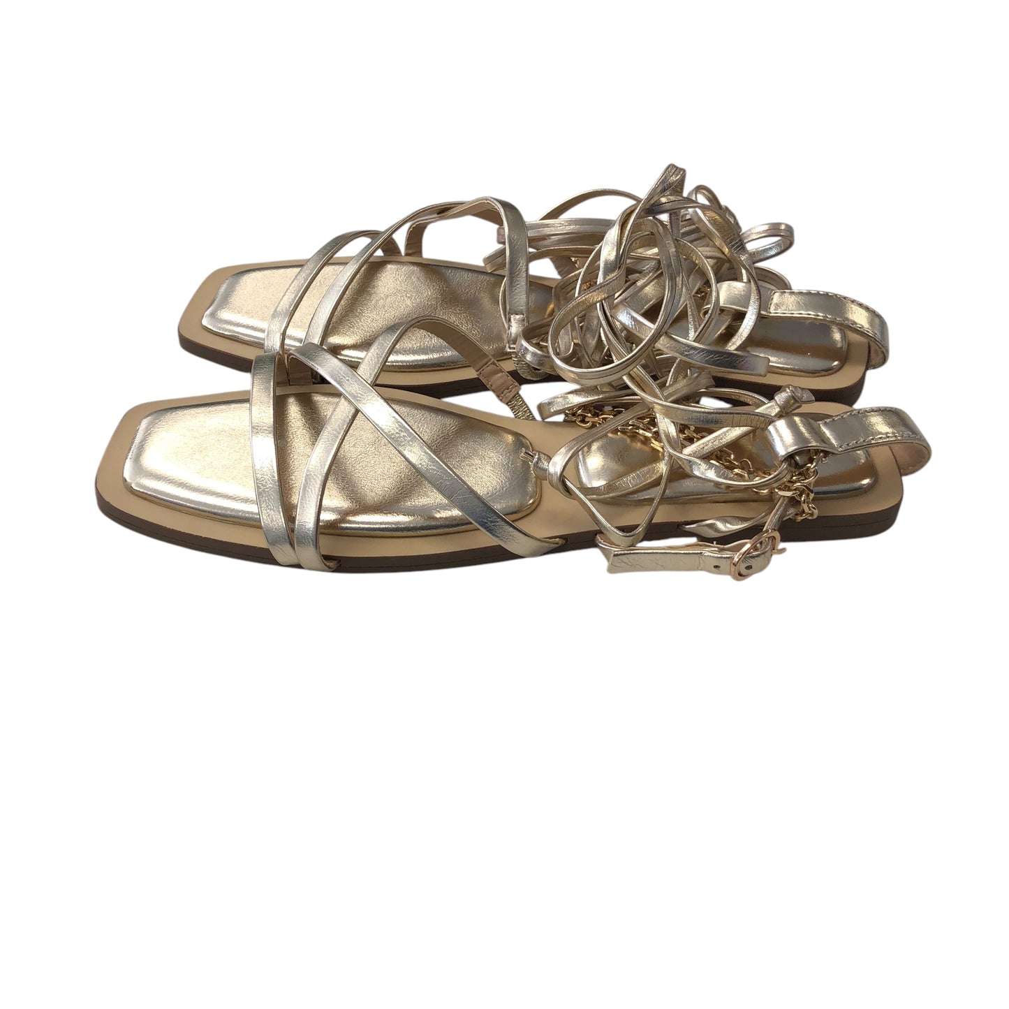 Sandals Flats By Shoedazzle In Gold, Size: 8.5