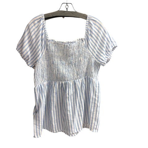 Top Short Sleeve By Unique Spectrum In Striped Pattern, Size: Xl