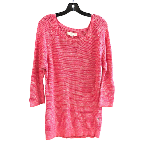 Top 3/4 Sleeve By Loft In Pink, Size: L