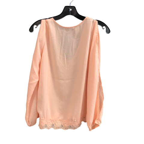 Top Long Sleeve Designer By Tobi In Peach, Size: S