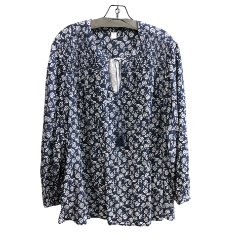 Top Long Sleeve By Old Navy In Blue & White, Size: 2x