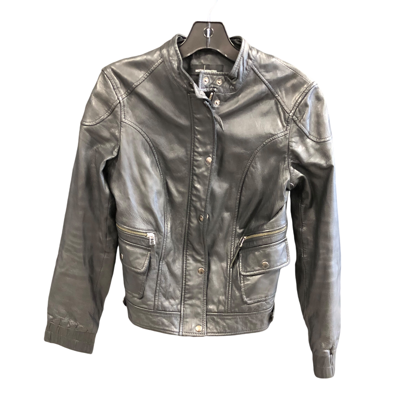 Jacket Leather By Moda Intl In Black, Size: Xs