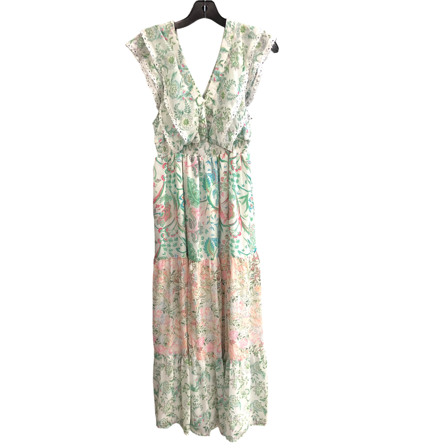 Dress Casual Maxi By House Of Harlow In Green & White, Size: M