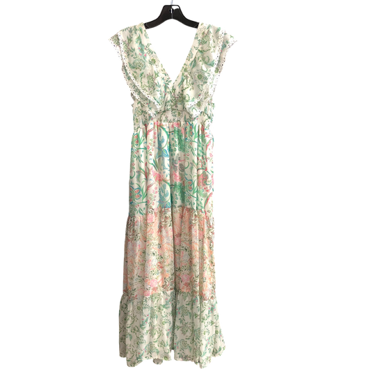 Dress Casual Maxi By House Of Harlow In Green & White, Size: M